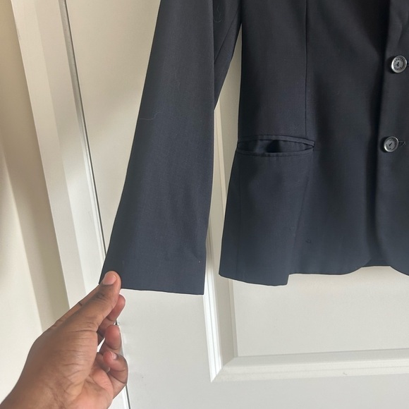 Armani Junior dark grey thin stretch virgin wool made in Italy suit blazer - Picture 2 of 9